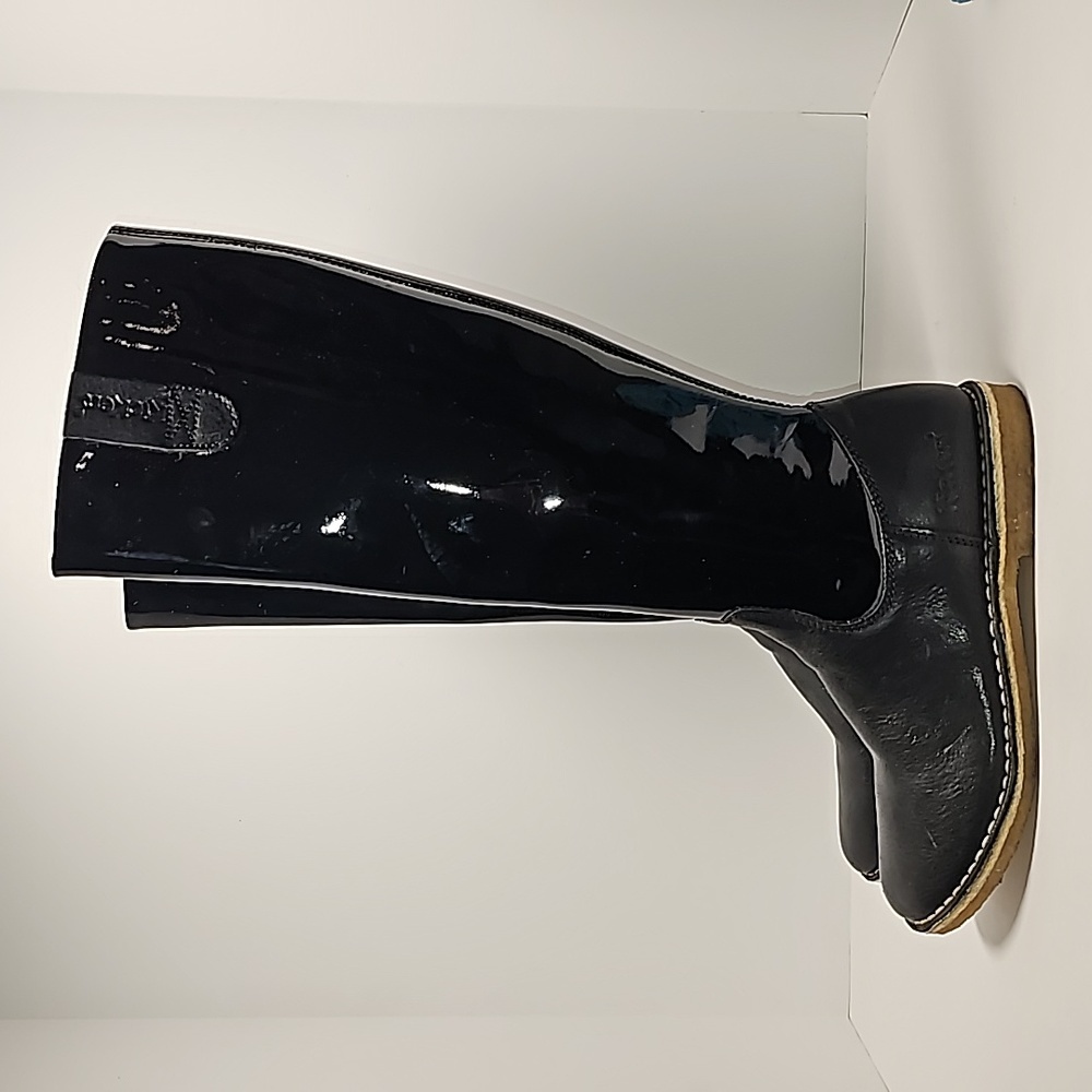 Kickers Credo2 Black Patent Knee High Boots Sz 37 Side Zip Equestrian Riding - Picture 7 of 16